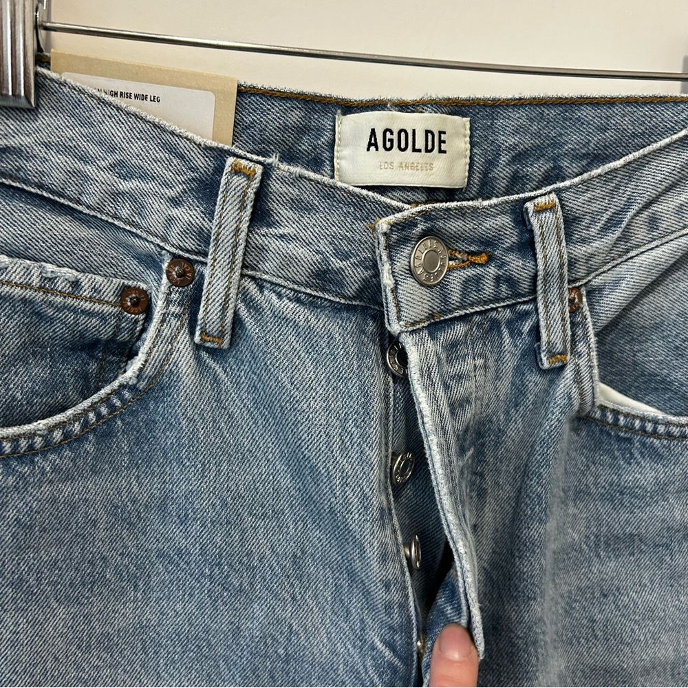 NEW Agolde Dame High Rise Wide Leg Jean Showdown Size 25 - Picture 4 of 11